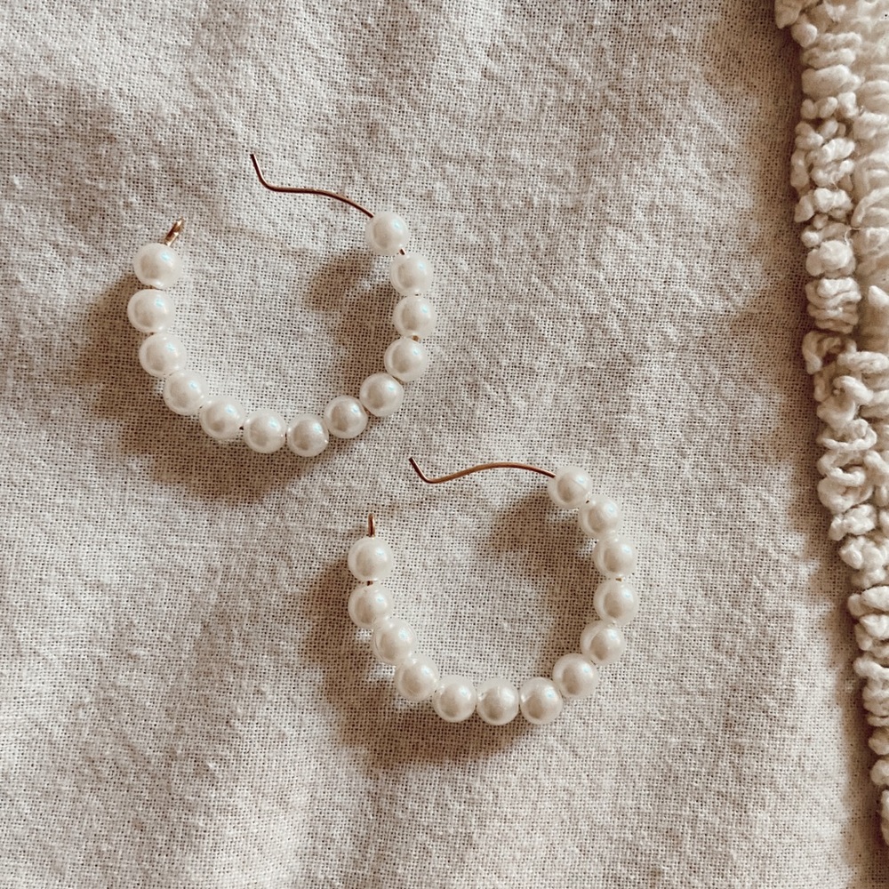 Pearl Hoop Earrings